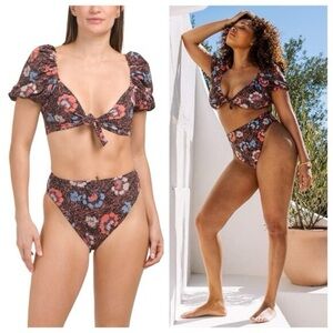 Cleobella for Revolve Maude Top & Alice High Waist Bottom Bikini Swim Set sz XS